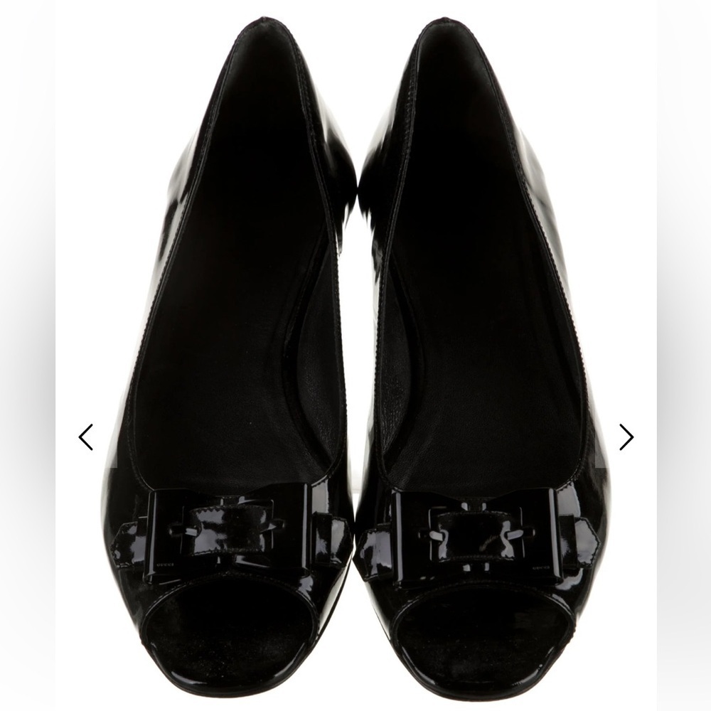 Gucci Embellished Ballet Flats in Black Patent Leather - Picture 2 of 9
